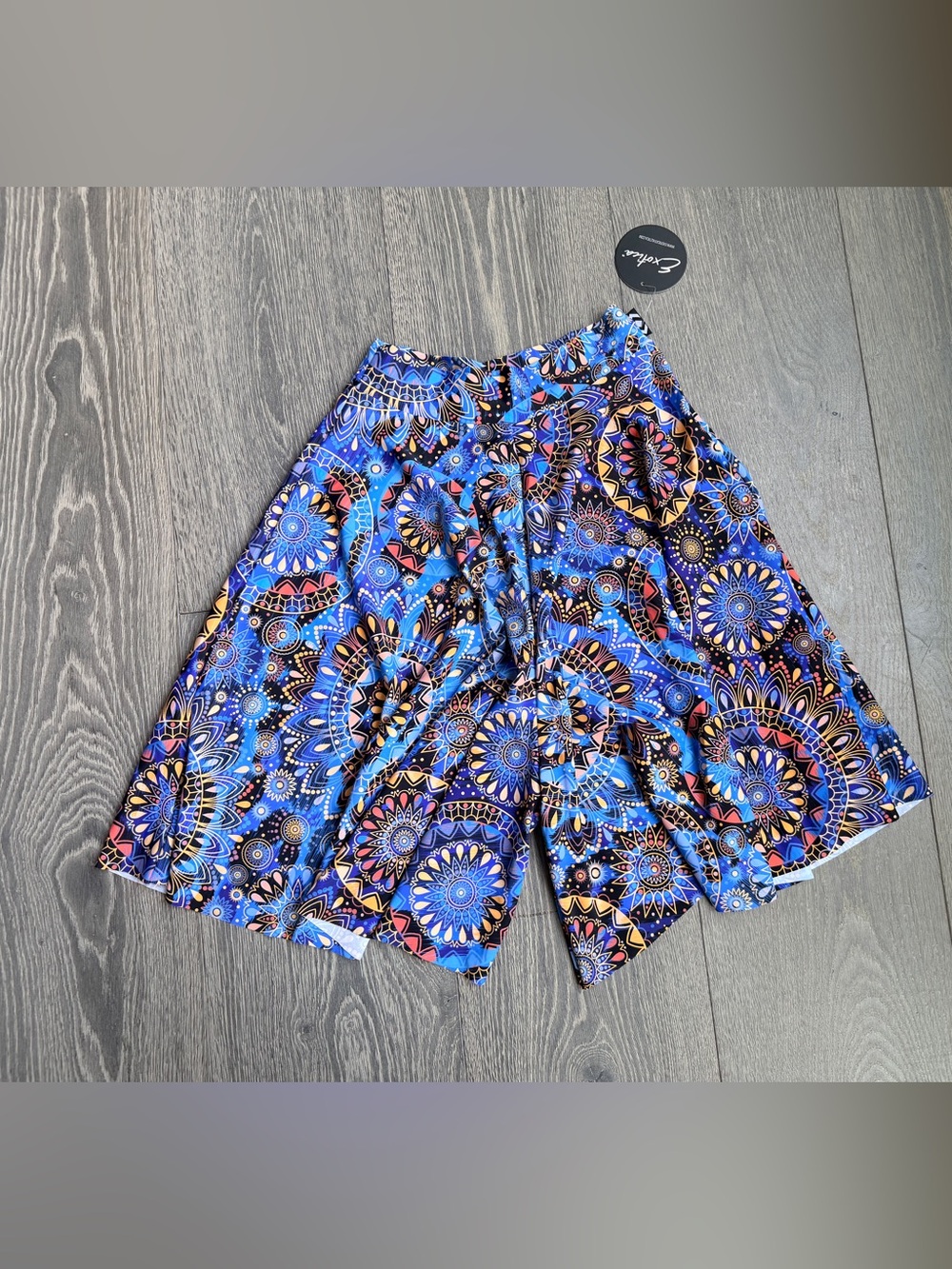 ExoticAthletica Exotica Sundial Me Up Blue Silky Basketball Palazzo Short